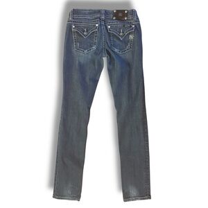 🚨3 for $15 Miss Me Jeans JP4009SK-2 Skinny Womens Size 29 Flap Pocket Bling Y2K